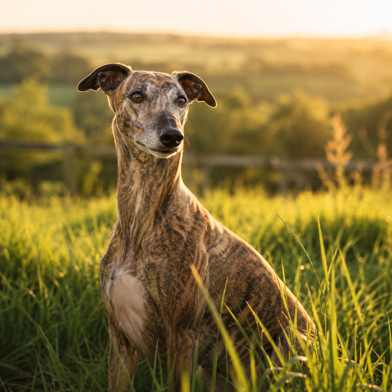 A golden dog enjoying the open field